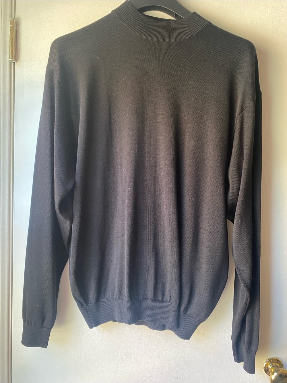 Silk/cotton blend Pronto Uomo Black Crewneck Sweater - Lightweight Knit